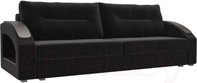 Диван Лига Диванов Канзас / 100963 (микровельвет черный)
