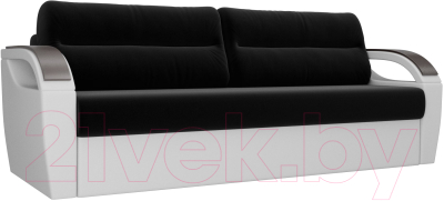 Диван Лига Диванов Форсайт / 100754 (микровельвет черный/экокожа белый)