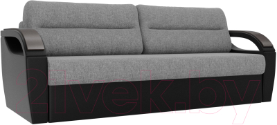 Диван Лига Диванов Форсайт / 100760 (рогожка серый/экокожа черный)
