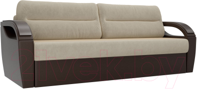 Диван Лига Диванов Форсайт / 100747 (микровельвет бежевый/экокожа коричневый)