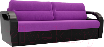 Диван Лига Диванов Форсайт / 100752 (микровельвет фиолетовый/экокожа черный)