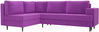 Диван угловой Лига Диванов Сильвана 198 левый (микровельвет фиолетовый)