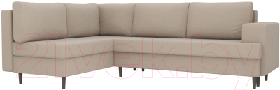 Диван угловой Лига Диванов Сильвана 198 левый (рогожка бежевый)