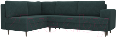 Диван угловой Лига Диванов Сильвана 198 левый (велюр MR бирюзовый)