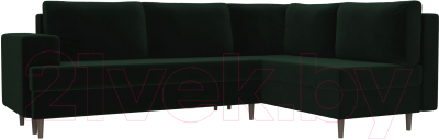 Диван угловой Лига Диванов Сильвана 198 правый (велюр MR зеленый)