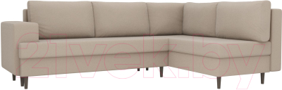 Диван угловой Лига Диванов Сильвана 198 правый (рогожка бежевый)