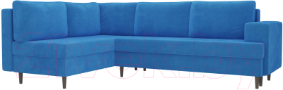 Диван угловой Лига Диванов Сильвана 198 левый (велюр MR синий)