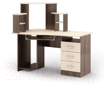 Компьютерный стол Стендмебель №1 (ясень шимо светлый/ясень шимо темный)
