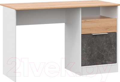 Письменный стол ТриЯ Чарли тип 1 (белый/дуб крафт золотой/ателье темный)