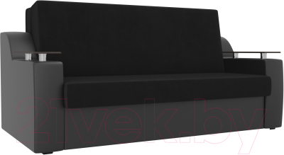 Диван Mebelico Сенатор 215 / 106460 (140, велюр черный/экокожа черный)