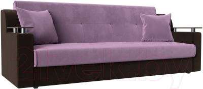Диван Mebelico Сенатор 221 (микровельвет сиреневый/коричневый)