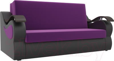 Диван Mebelico Меркурий 222 / 106363 (140, вельвет фиолетовый/экокожа черный)