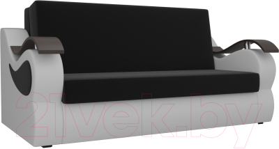 Диван Mebelico Меркурий 222 / 106364 (140, вельвет черный/экокожа белый)