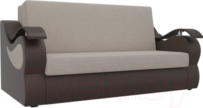 Диван Mebelico Меркурий 222 / 106367 (140, рогожка бежевый/экокожа коричневый)