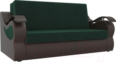 Диван Mebelico Меркурий 222 / 106352 (120, велюр зеленый/экокожа коричневый)