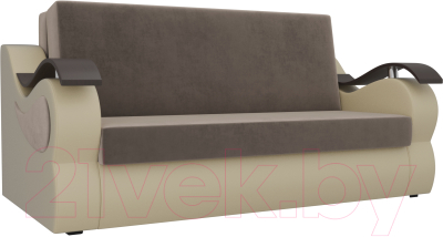 Диван Mebelico Меркурий 222 / 106353 (120, велюр коричневый/экокожа бежевый)