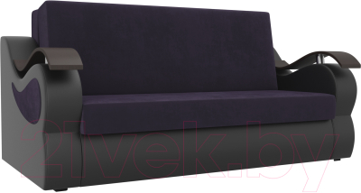 Диван Mebelico Меркурий 222 / 106355 (120, велюр фиолетовый/экокожа черный)