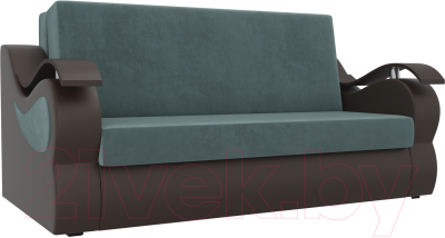 Диван Mebelico Меркурий 222 / 106375 (140, велюр бирюзовый/экокожа коричневый)