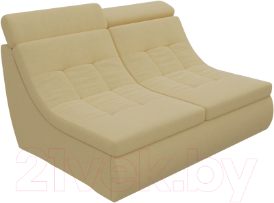 Диван Лига Диванов Холидей Люкс модульный 234 / 105612 (микровельвет желтый)