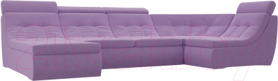 Диван П-образный Лига Диванов Холидей Люкс модульный 238 / 105591 (микровельвет сиреневый)