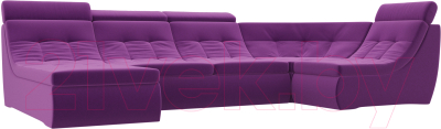 Диван П-образный Лига Диванов Холидей Люкс модульный 238 / 105592 (микровельвет фиолетовый)