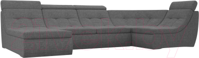 Диван П-образный Лига Диванов Холидей Люкс модульный 238 / 105596 (рогожка серый)