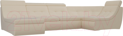 Диван П-образный Лига Диванов Холидей Люкс модульный 238 / 105597 (экокожа бежевый)