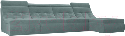 Диван угловой Лига Диванов Холидей Люкс модульный 239 / 105554 (велюр бирюзовый)
