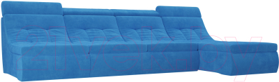 Диван угловой Лига Диванов Холидей Люкс модульный 239 / 105558 (велюр голубой)