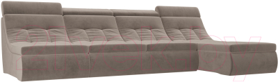 Диван угловой Лига Диванов Холидей Люкс модульный 239 / 105556 (велюр коричневый)