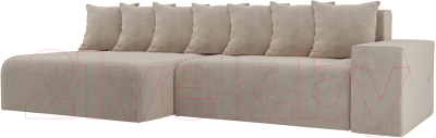 Диван угловой Mebelico Кёльн 242 левый / 105071 (велюр, бежевый)