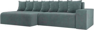 Диван угловой Mebelico Кёльн 242 левый / 105072 (велюр, бирюзовый)