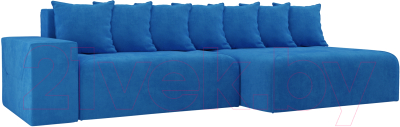 Диван угловой Mebelico Кёльн 242 правый / 105073 (велюр, голубой)