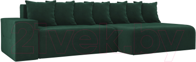 Диван угловой Mebelico Кёльн 242 правый / 105074 (велюр, зеленый)