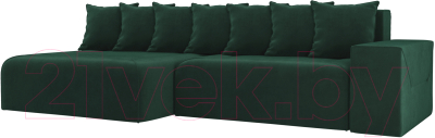 Диван угловой Mebelico Кёльн 242 левый / 105074 (велюр, зеленый)