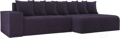 Диван угловой Mebelico Кёльн 242 правый / 105077 (велюр, фиолетовый)