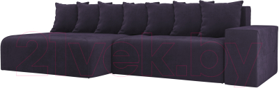 Диван угловой Mebelico Кёльн 242 левый / 105077 (велюр, фиолетовый)