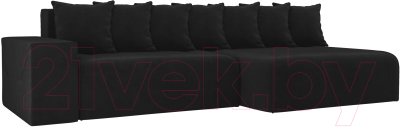 Диван угловой Mebelico Кёльн 242 правый / 105078 (велюр, черный)