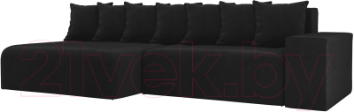 Диван угловой Mebelico Кёльн 242 левый / 105078 (велюр, черный)