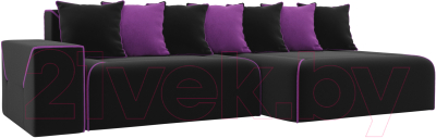 Диван угловой Mebelico Кёльн 242 правый / 105084 (микровельвет, черный)