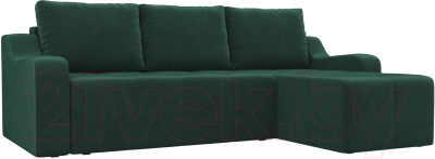 Диван угловой Лига Диванов Элида 242 правый / 108671 (велюр зеленый)