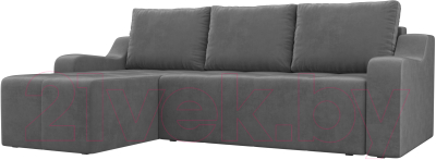 Диван угловой Лига Диванов Элида 242 левый / 108673 (велюр серый)