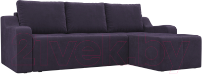 Диван угловой Лига Диванов Элида 242 правый / 108674 (велюр фиолетовый)