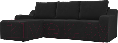 Диван угловой Лига Диванов Элида 242 левый / 108675 (велюр черный)