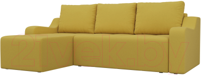 Диван угловой Лига Диванов Элида 242 левый / 108677 (микровельвет желтый)