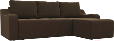 Диван угловой Лига Диванов Элида 242 правый / 108680 (микровельвет коричневый)