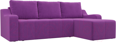 Диван угловой Лига Диванов Элида 242 правый / 108682 (микровельвет фиолетовый)