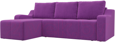 Диван угловой Лига Диванов Элида 242 левый / 108682 (микровельвет фиолетовый)