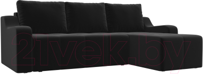 Диван угловой Лига Диванов Элида 242 правый / 108683 (микровельвет черный)