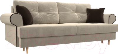 Диван Лига Диванов Сплин 243 / 101680 (микровельвет бежевый/коричневый)